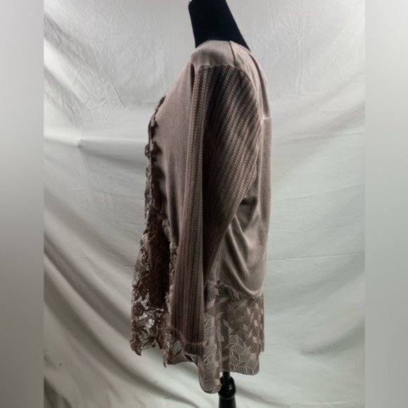 Floral Lace Tunic Brown NWT - Picture 2 of 6